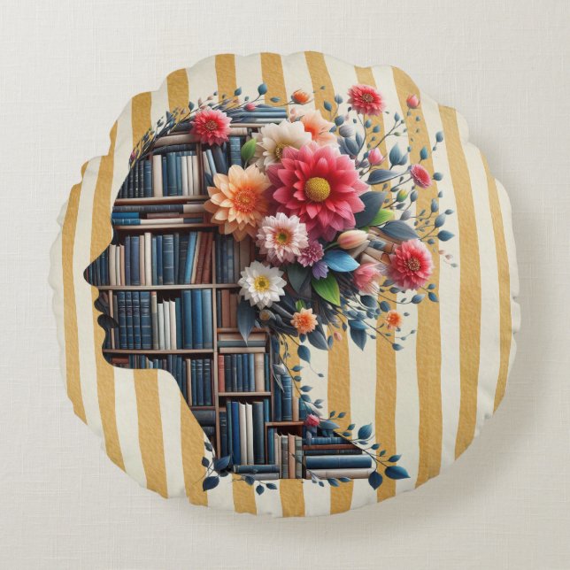 Cojín Redondo Books Are My Therapy for Bookish (Anverso)