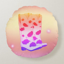 Cojín Redondo Boot Scoot Throw Pillow (Pink)