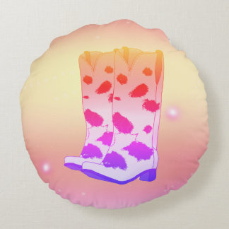 Cojín Redondo Boot Scoot Throw Pillow (Pink)