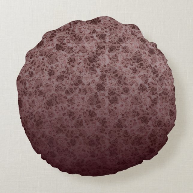Cojín Redondo Bordeaux flowers degraded pillow (Reverso)