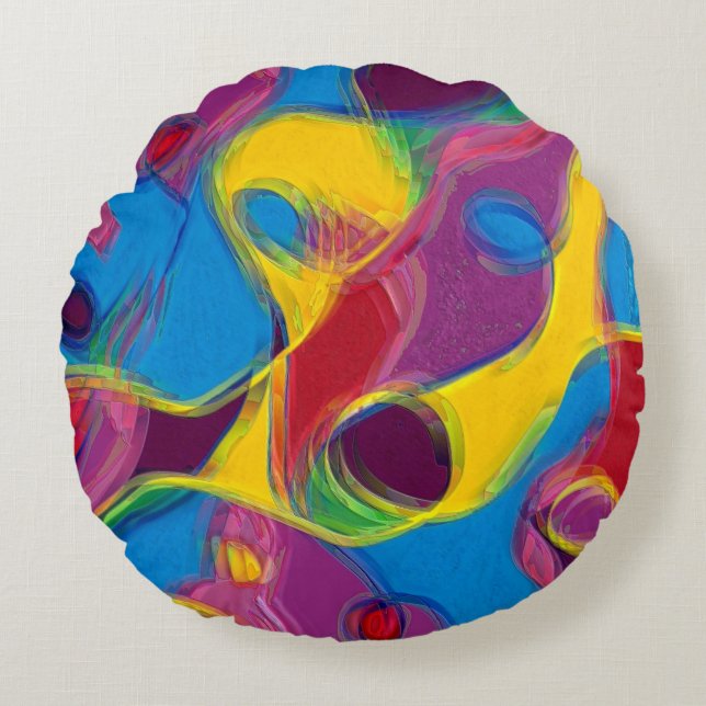 Cojín Redondo Borracho en Candy (Anverso)