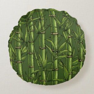 Cojín Redondo Bosque de bambú en verde