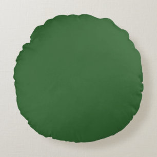Cojín Redondo Bosque de pino oscuro Verde tan sólido color plano