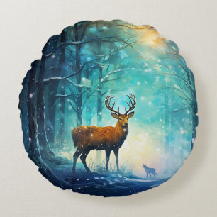 Cojín Redondo Bosque Mágico Nevado Arte-82109