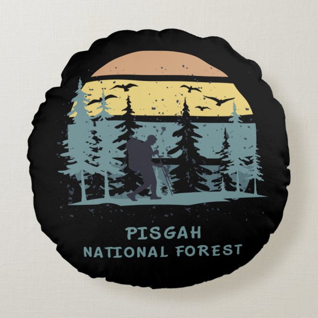 Cojín Redondo Bosque Nacional Pisgah (Anverso)