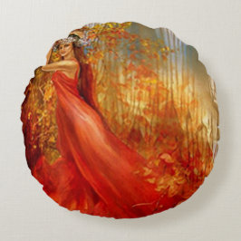 Cojín Redondo Bosque Rojo