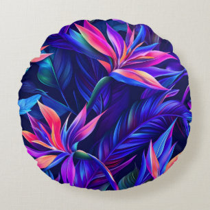 Cojín Redondo Bosque tropical nocturno