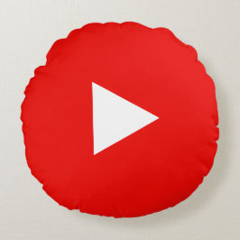 Cojín Redondo Botón de reproducción de YouTube rojo