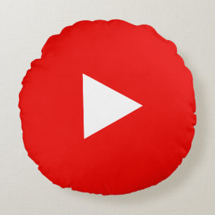 Cojín Redondo Botón de reproducción de YouTube rojo