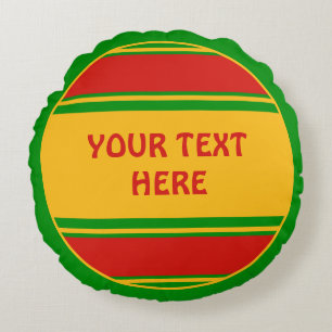 Cojín Redondo botón de ripes deportivos Rastafari + tu texto