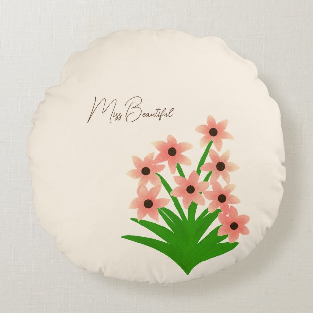 Cojín Redondo Bouquet de flores (Anverso)