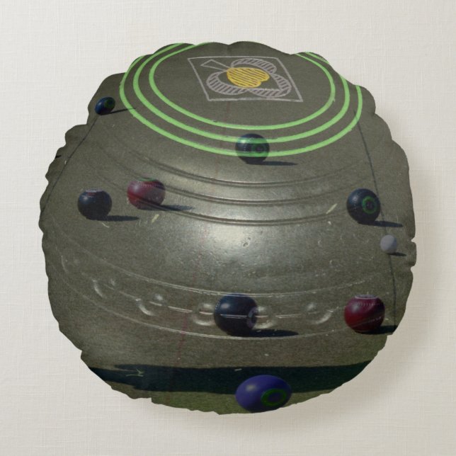 Cojín Redondo Bowl De Césped Con Cuencos De Césped Imagen Redond (Anverso)