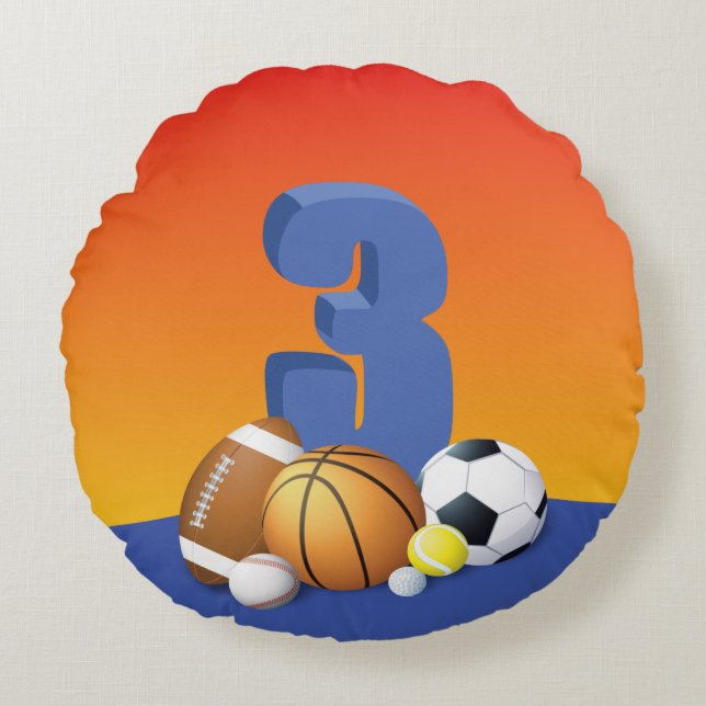 Cojín Redondo Boy 3.ᵉʳ Balls Deportiva (Anverso)