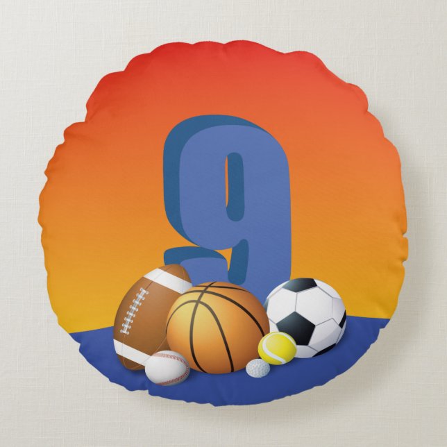 Cojín Redondo Boy 9.º Balls Deportiva (Anverso)