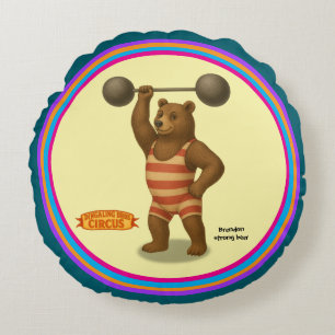 Cojín Redondo Brandon, oso fuerte del circo