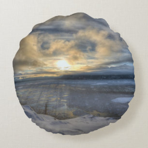 Cojín Redondo Brazo de vuelta del solsticio de invierno