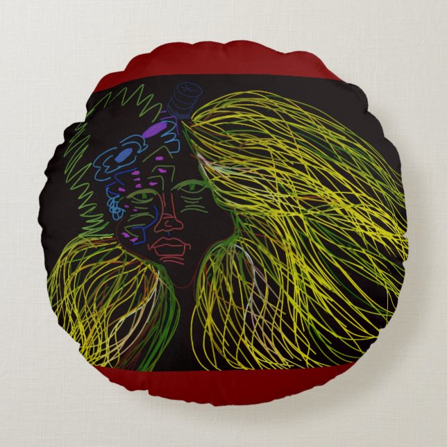 Cojín Redondo Bright Colored Puppet (Anverso)