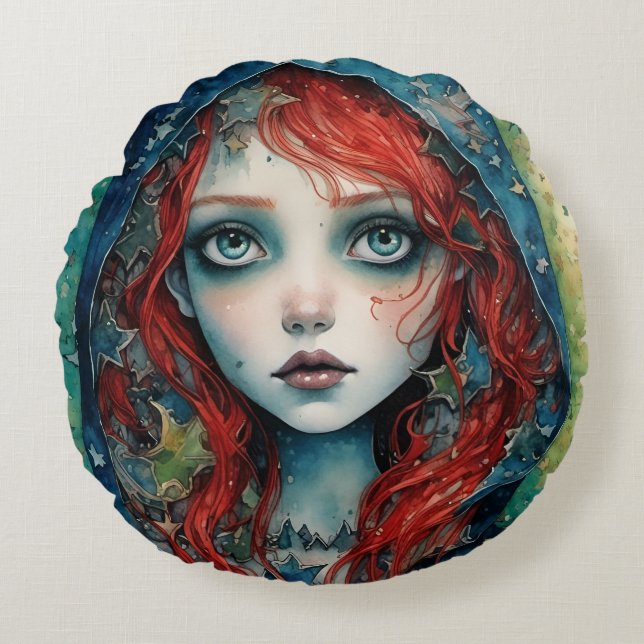 Cojín Redondo Brigid de la diosa (Anverso)