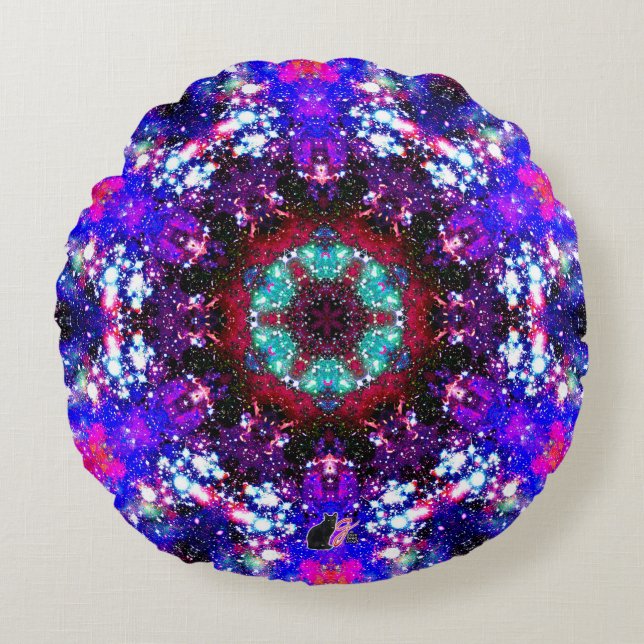 Cojín Redondo Brilliance Stellar Kaleid Round Pillow (Anverso)