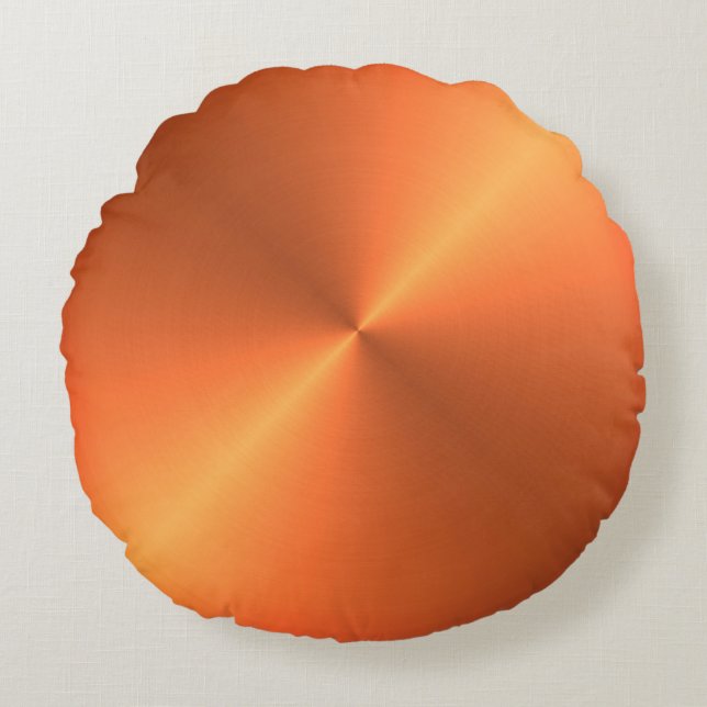 Cojín Redondo Brillo de óxido naranja (Anverso)