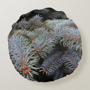 Cojín Redondo brotes de árbol de abetos