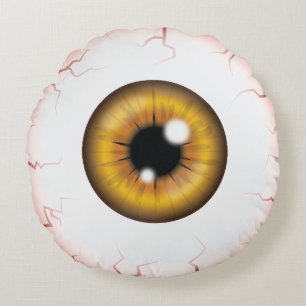 Cojín Redondo Brown Iris Eyeball Sterry Bloodshot Halloween Eye