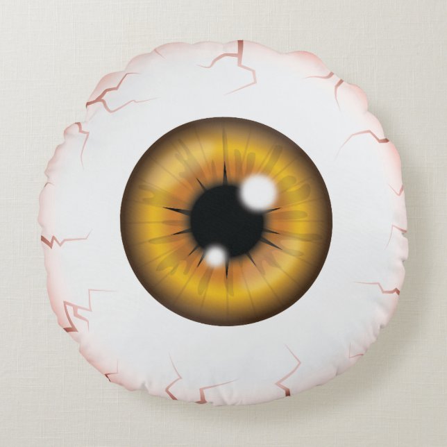 Cojín Redondo Brown Iris Eyeball Sterry Bloodshot Halloween Eye (Anverso)