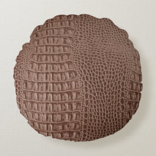 Cojín Redondo Brown leather texture background close up macroski