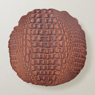 Cojín Redondo Brown leather texture backgroundabstract,aged,anim