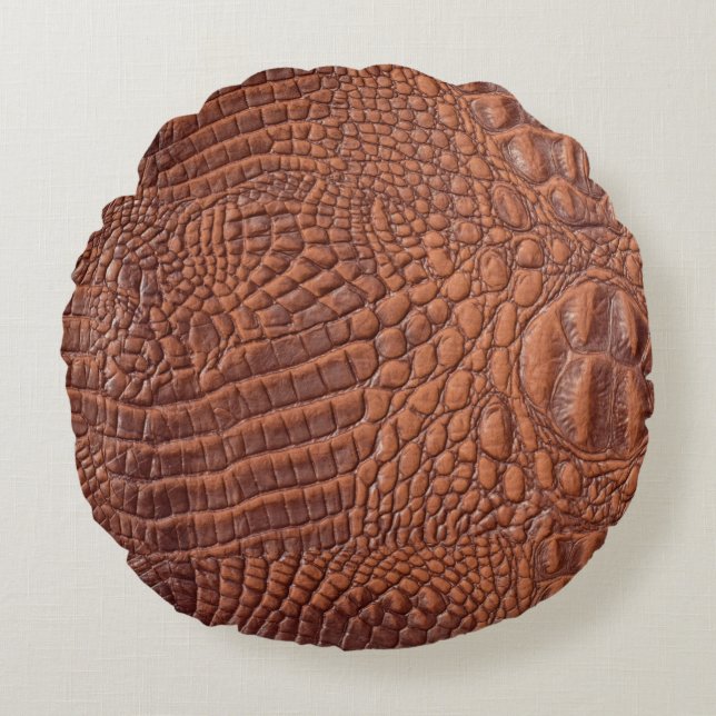 Cojín Redondo Brown leather texture backgrounddesign,fond,abstra (Anverso)