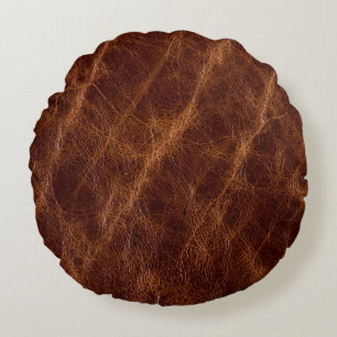 Cojín Redondo Brown leather textureleather,texture,abstract,acce