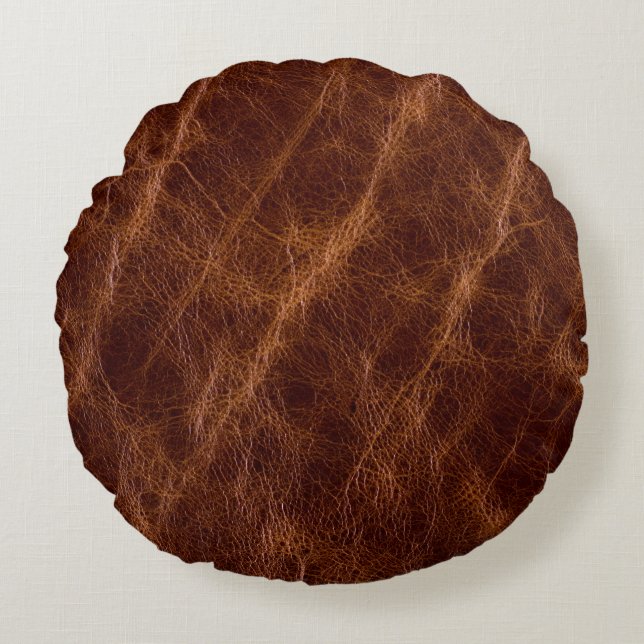 Cojín Redondo Brown leather textureleather,texture,abstract,acce (Anverso)