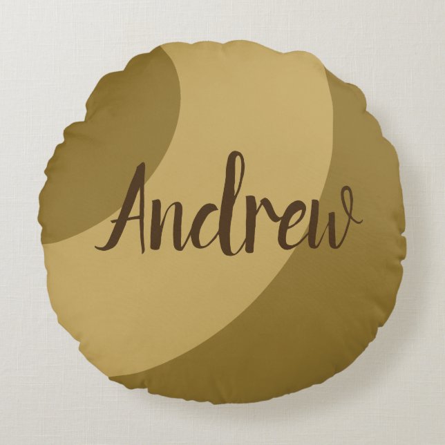 Cojín Redondo Brown Swirls (Anverso)