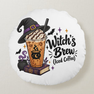 Cojín Redondo Bruja Brew (Café Helado)