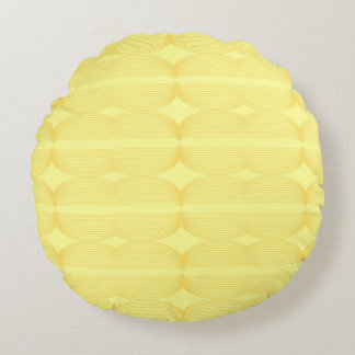 Cojín Redondo Brutalist Waves: Happy Yellow & Cream de Banane