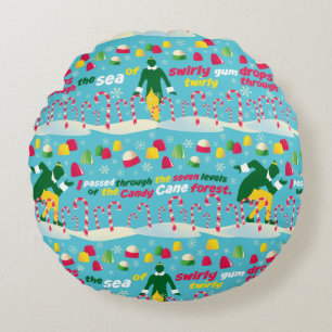Cojín Redondo Buddy the Elf Candy Pattern