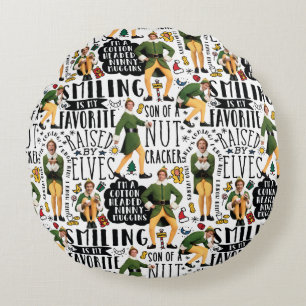 Cojín Redondo Buddy the Elf Quote Pattern