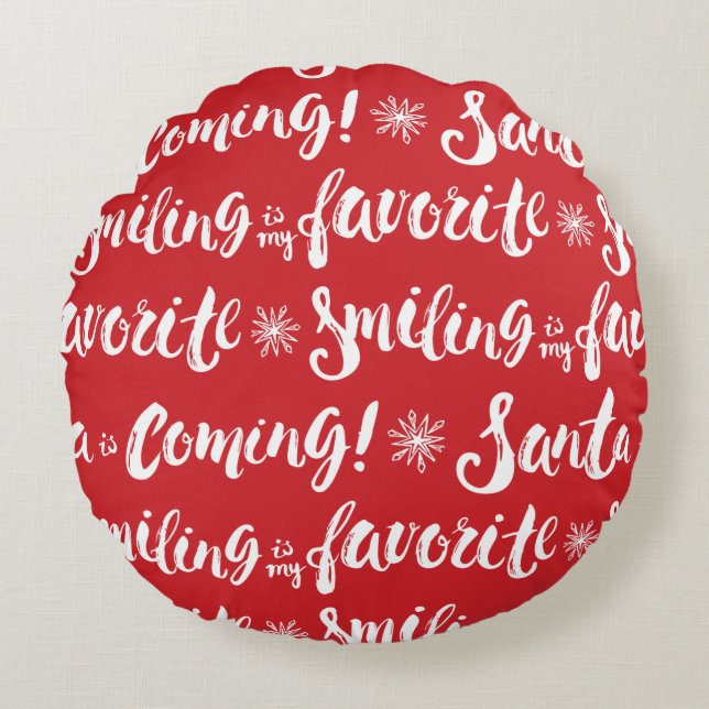 Cojín Redondo Buddy the Elf | Sonreír es mi patrón favorito (Anverso)