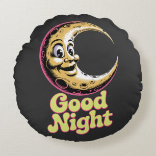Cojín Redondo Buenas noches Retro Moon