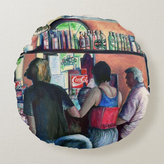 Cojín Redondo Bufe de golf, Budapest (Anverso)