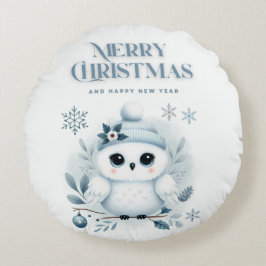 Cojín Redondo Búho navideño