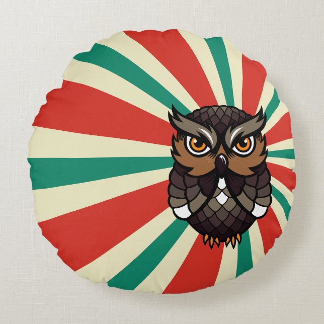 Cojín Redondo Buho, Suerte (Anverso)