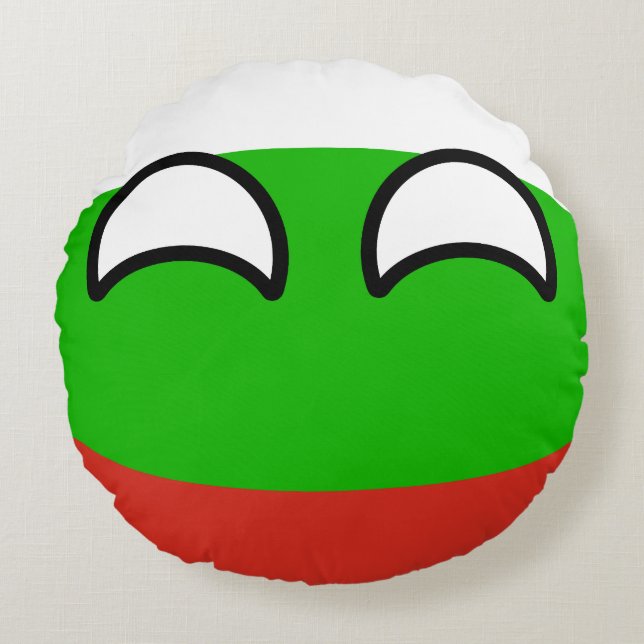 Cojín Redondo Bulgaria Geeky que tiende divertida Countryball (Anverso)