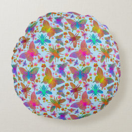 Cojín Redondo Bumbling Butterflies in Fresh Air DC