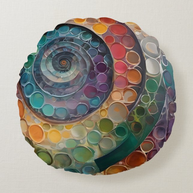 Cojín Redondo bunt und modern, Dekokissen (Anverso)