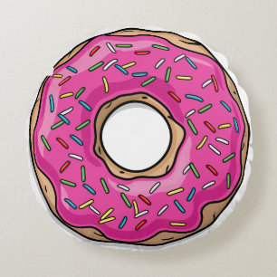 Cojín Redondo Buñuelo asperjado rosa delicioso jugoso