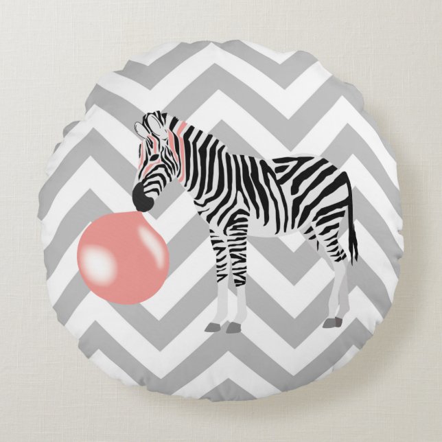 Cojín Redondo Burbuja Gum Zebra (Anverso)