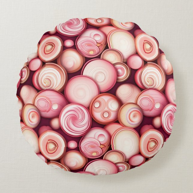 Cojín Redondo Burbujas de Chicle (Anverso)