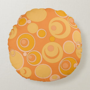 Cojín Redondo Burbujas en todas partes Naranja