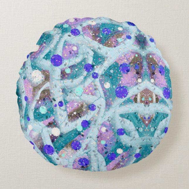 Cojín Redondo Burbujas patrón bebé bib (Anverso)